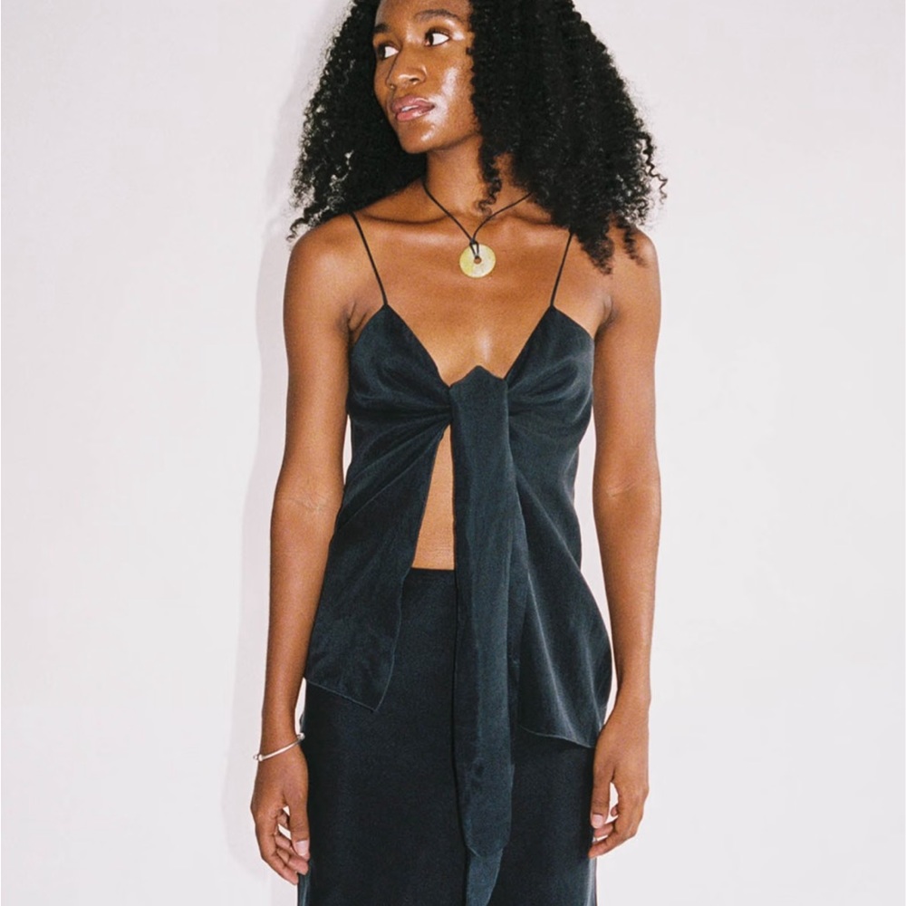 Djerf Avenue tie tank top ash